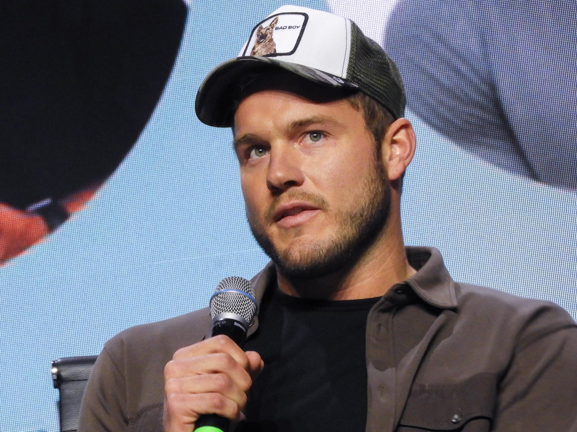 Colton Underwood, former star of "The Bachelor," on stage at NFT LA.