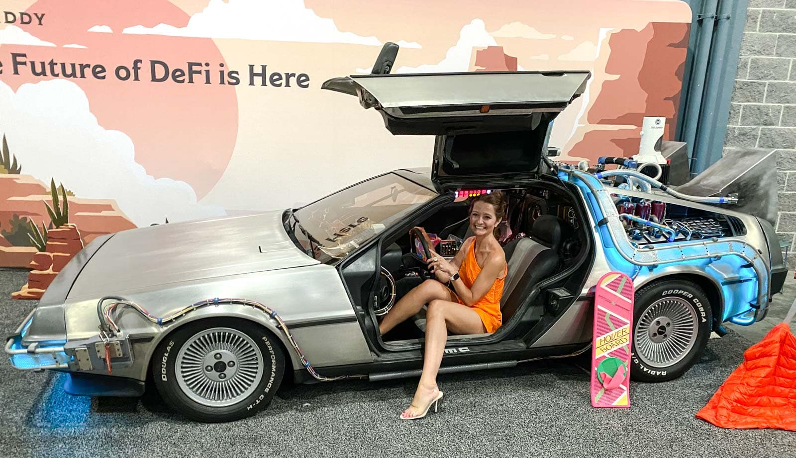 You could step into a DeLorean Wayback machine on the trade show floor.