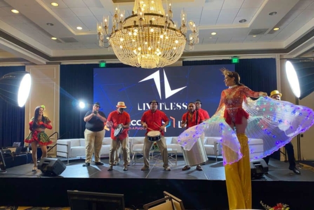 A local music and dance group provided high-energy entertainment at Limitless.