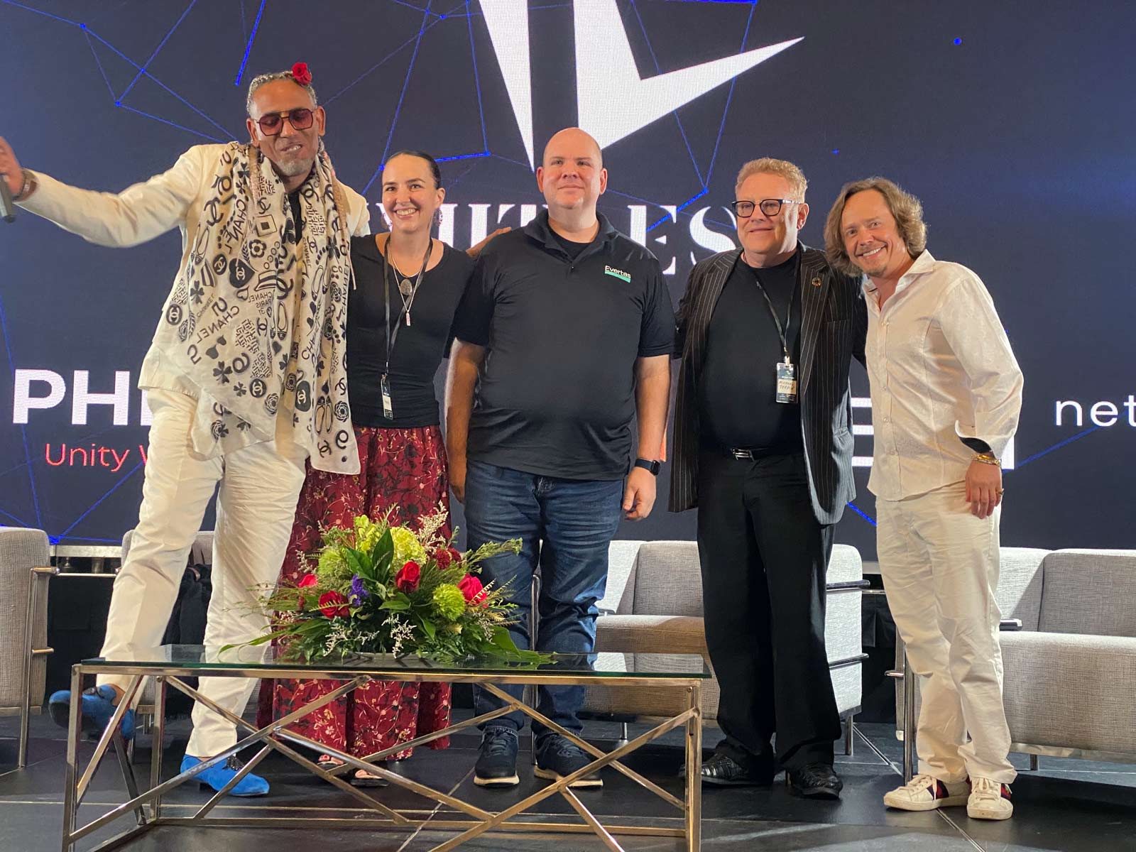 Speakers at Limitless included, from left, Pedro Rivera, Hannah Rosenberg, Ryan Lackey, Michael Terpin and Brock Pierce.